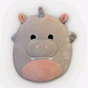 Squishmallows 8” Haizley Gray Hippo Unicorn Plush 2022 Kellytoy Soft Winged